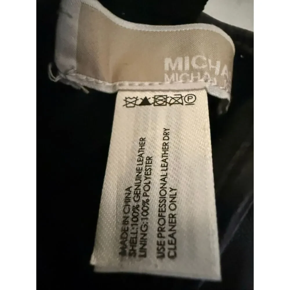 Michael Kors Women's Astor Studded Leather Tech Touch Gloves Black Medium NWOT